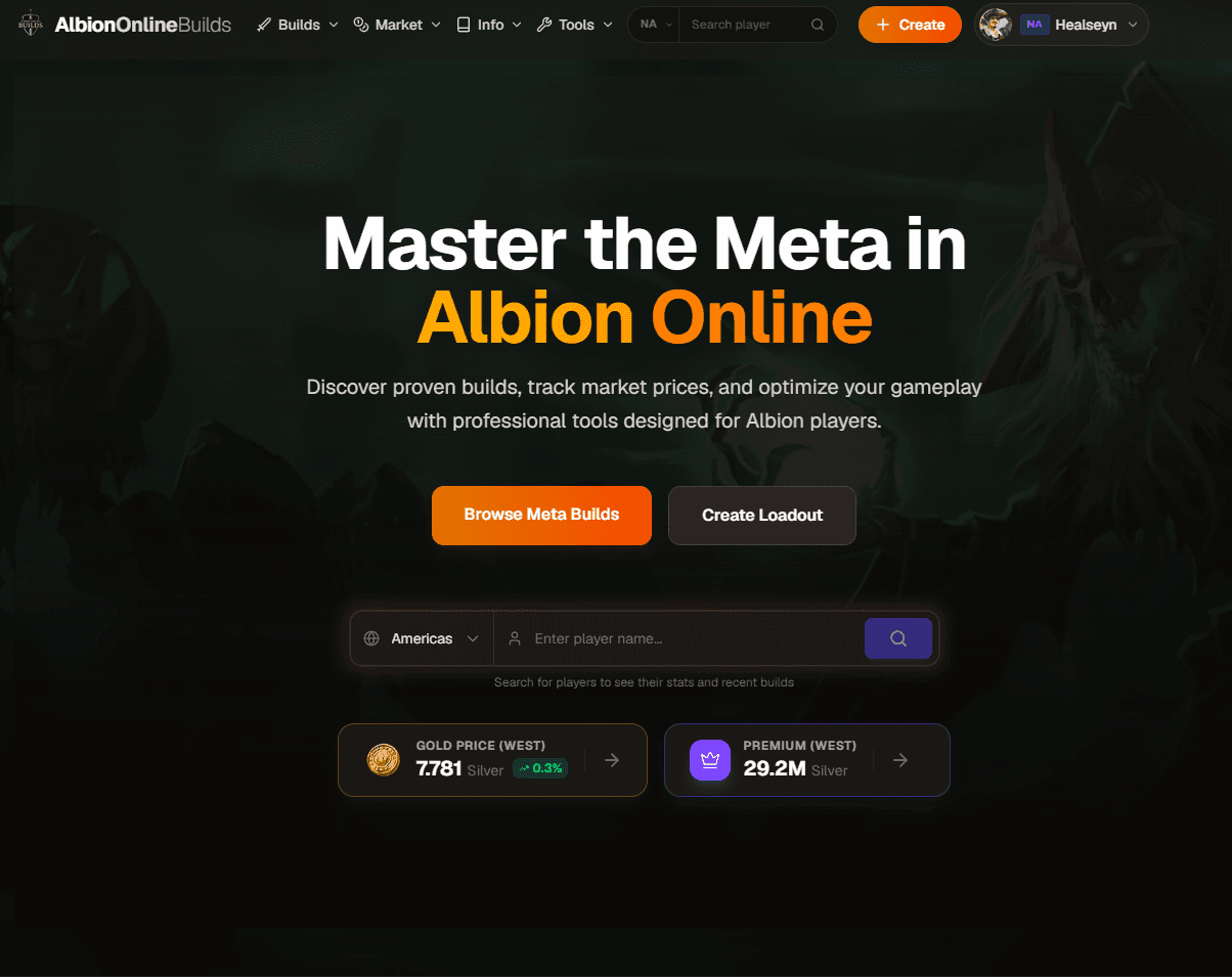 Albion Online Builds homepage